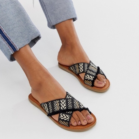 woven mule sandals